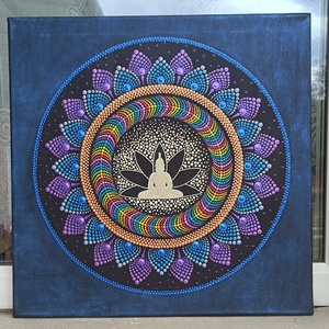 Sötétben világító nagy mandala Buddha virága - otthon & életmód - dekoráció - spiritualitás - mandala - Meska.hu