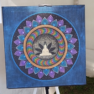 Sötétben világító nagy mandala Buddha virága - otthon & életmód - dekoráció - spiritualitás - mandala - Meska.hu