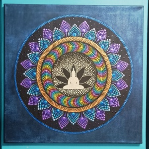 Sötétben világító nagy mandala Buddha virága - Meska.hu