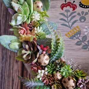 Tavaszi zsongás - virágos tavaszi-nyári ajtódísz, kopogtató - otthon & életmód - dekoráció - ajtó- és ablak dekoráció - ajtódísz & kopogtató - Meska.hu