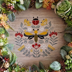 Tavaszi zsongás - virágos tavaszi-nyári ajtódísz, kopogtató - otthon & életmód - dekoráció - ajtó- és ablak dekoráció - ajtódísz & kopogtató - Meska.hu