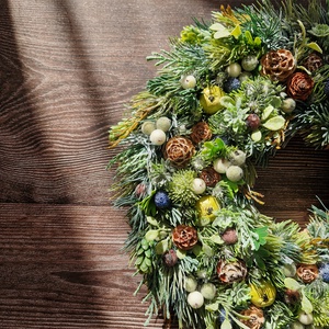 Téli deres I. - téli-karácsonyi ajtódísz, kopogtató - karácsony - karácsonyi lakásdekoráció - karácsonyi ajtódíszek - Meska.hu
