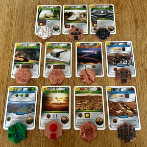 Mars terraformálása 3D lapkák (város, növényzet, óceán és különleges lapkák; 66 db) és 2 tárolódoboz - játék & sport - táblajáték és kártyajáték - társasjátékok - dobókocka - Meska.hu