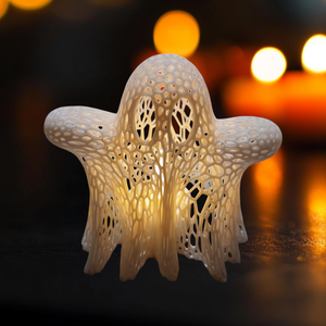 Őszi Voronart Little Ghost háló mintás gyertyatartó, mécseses szellem  - otthon & életmód - dekoráció - halloween - halloweeni dekoráció - Meska.hu