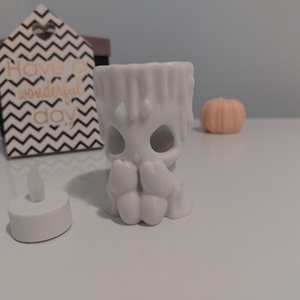 Halloweeni Little Candle Ghost csoki és cukorkatartó gyertyácska, mécsestartó - otthon & életmód - dekoráció - halloween - halloweeni dekoráció - Meska.hu