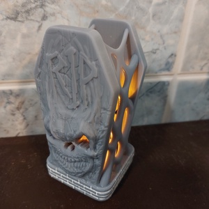  RIP feliratos, koponyás, koptattott sírkő hatású mécsestartó, gyertyatartó, őszi és téli dekoráció, új, Otthon & Életmód, Dekoráció, Asztal és polc dekoráció, Asztaldísz, Mindenmás, MESKA