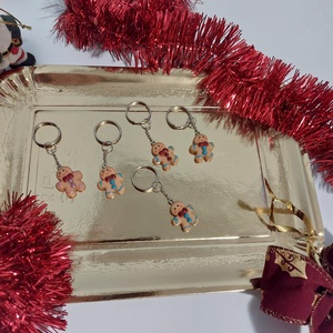 Mézis kulcstartó csillogó masnival, köszönő ajándék Karácsonyra, új - táska & tok - kulcstartó & táskadísz - táskaakasztó - Meska.hu