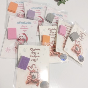 Karácsonyi köszönő ajándék, köszönő kártya bufferra, körömreszelővel, új - karácsony - karácsonyi ajándékozás - karácsonyi ajándékcsomagolás - Meska.hu