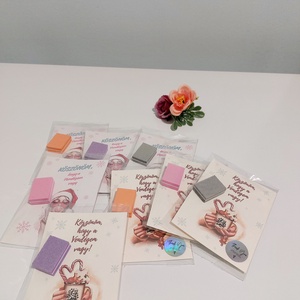 Karácsonyi köszönő ajándék, köszönő kártya bufferra, körömreszelővel, új - karácsony - karácsonyi ajándékozás - karácsonyi ajándékcsomagolás - Meska.hu