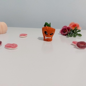 3D nyomtatott, kézzel festett, Halloweeni gonosz kis tökfej, Halloweeni faluhoz, városhoz, ajándékba, dekoráció, új - Meska.hu
