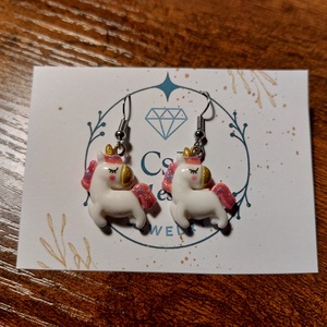 Csillámos cuki unikornis fülbevaló, ajándék, köszönőajándék, új - Meska.hu