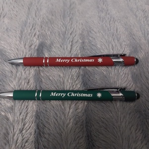 Gravírozott Boldog Karácsonyt, Merry Christmas Karácsonyi érintőképernyős golyóstoll, újl - karácsony - mikulás - mikulás ajándékok - Meska.hu