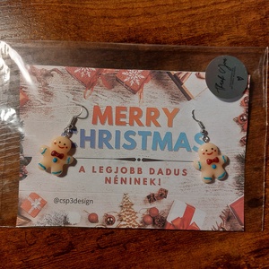 Személyre szabható,  Névre szóló Boldog Karácsonyt, csillogó Mézis fülbevaló csomag, díszcsomagolásban, új - karácsony - karácsonyi ajándékozás - karácsonyi ajándékcsomagolás - Meska.hu