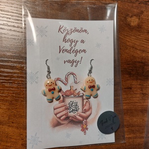 Személyre szabható,  Névre szóló Boldog Karácsonyt, csillogó Mézis fülbevaló csomag, díszcsomagolásban, új - karácsony - karácsonyi ajándékozás - karácsonyi ajándékcsomagolás - Meska.hu