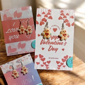 AKCIÓS! �� Valentin napi meglepetés, Mézis csillogó antiallergén fülbevaló díszcsomagolásban, Személyre szabott, új, Ékszer, Fülbevaló, Lógó fülbevaló, Mindenmás, Festett tárgyak, MESKA