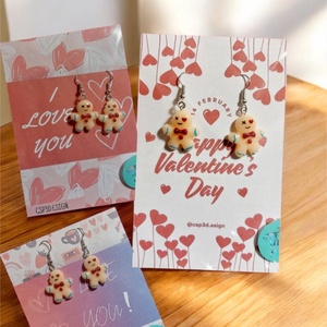 Névre szóló Valentin-napi ajándék, egyedi szerelmes Mézis fülbevaló, díszcsomagolásban, új, Ékszer, Fülbevaló, Lógó fülbevaló, Festett tárgyak, Mindenmás, MESKA