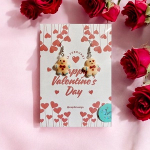 Névre szóló Valentin-napi ajándék, egyedi szerelmes Mézis fülbevaló, díszcsomagolásban, új - ékszer - fülbevaló - lógó fülbevaló - Meska.hu