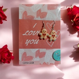 Névre szóló Valentin-napi ajándék, egyedi szerelmes Mézis fülbevaló, díszcsomagolásban, új - ékszer - fülbevaló - lógó fülbevaló - Meska.hu