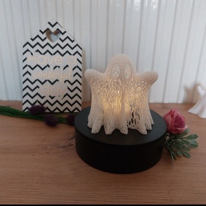 Voronart Little Ghost � háló mintás mécsestartó szellem, 3D nyomtatott + ajándék LED mécses , Otthon & Életmód, Gyertya, illat, aroma, Mécses és mécsestartó, Mindenmás, MESKA