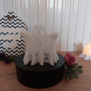 Voronart Little Ghost � háló mintás mécsestartó szellem, 3D nyomtatott + ajándék LED mécses  - otthon & életmód - gyertya, illat, aroma - mécses és mécsestartó - Meska.hu