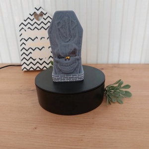 RIP feliratos, koponyás, koptattott sírkő hatású mécsestartó, gyertyatartó, őszi és téli dekoráció, új - otthon & életmód - gyertya, illat, aroma - mécses és mécsestartó - Meska.hu