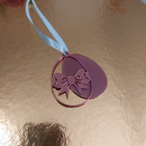 Színjátszó húsvéti tojás dísz � rózsaszín-arany dekoráció szalaggal - otthon & életmód - dekoráció - húsvéti asztaldíszek - Meska.hu