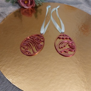 Színjátszó húsvéti tojás dísz � rózsaszín-arany dekoráció szalaggal 2 db-os csomagban , Otthon & Életmód, Dekoráció, Húsvéti asztaldíszek, Mindenmás, MESKA