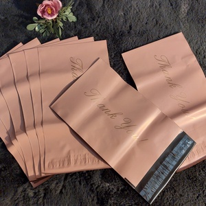 Thank you rózsaszín erős, vízálló futártasakok arany felirattal, 10 db, csomagban - kellékek & szerszámok - vegyes alapanyag - egyéb alapanyag - Meska.hu