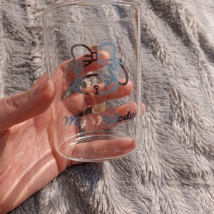 Cuki Sanrio Melody matricás átlátszó üveg pohár � rózsaszín füllel - otthon & életmód - konyhafelszerelés, tálalás - tálalás - pohár - Meska.hu