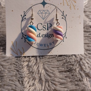 Cukorka hatású lógó asszimetrikus fülbevaló � antiallergén, Ékszer, Fülbevaló, Lógó fülbevaló, Mindenmás, MESKA