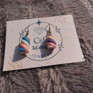 Cukorka hatású lógó asszimetrikus fülbevaló � antiallergén - ékszer - fülbevaló - lógó fülbevaló - Meska.hu