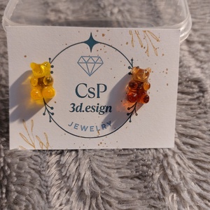 Kólás Gumicukor utánzatú asszimetrikus bedugós fülbevaló � antiallergén - ékszer - fülbevaló - pötty fülbevaló - Meska.hu