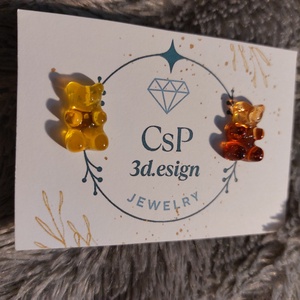 Kólás Gumicukor utánzatú asszimetrikus bedugós fülbevaló � antiallergén - ékszer - fülbevaló - pötty fülbevaló - Meska.hu