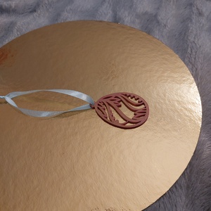 Színjátszó húsvéti tojás dísz � rózsaszín-arany dekoráció szalaggal - ünnepi díszek, dekorációk - húsvéti díszek és dekorációk - húsvéti tojásfadíszek - Meska.hu