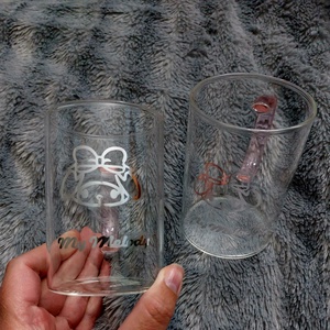 Cuki Sanrio Melody matricás átlátszó üveg pohár � rózsaszín füllel, Otthon & Életmód, Konyhafelszerelés, tálalás, Tálalás, Pohár, Mindenmás, MESKA