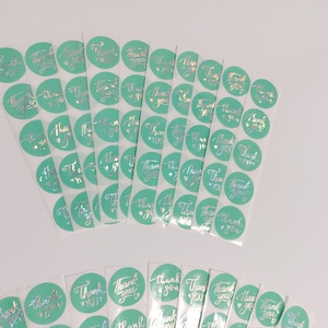 Thank you, Köszönöm színjátszó- mentazöld holografikus matrica csomag, 50 db-os  - kellékek & szerszámok - dekorációs kellékek - matricaív - Meska.hu