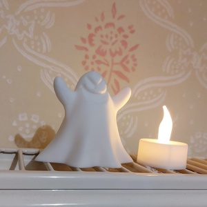 Cuki 3D nyomtatott fehér szellem + ajándék led mécses - Meska.hu