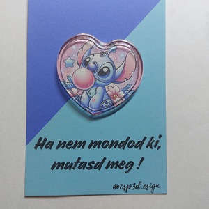 Kawaii Cuki Lilo és Stich kitűző, táskadísz, szív alakú, díszcsomagolásban, új, Ékszer, Kitűző és Bross, Mindenmás, MESKA