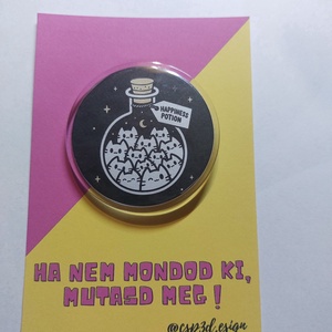 A legjobb orvosság, Cuki cicás kitűző, táskadísz, díszcsomagolásban, új - Meska.hu