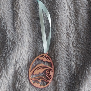 Színjátszó húsvéti tojás dísz � rózsaszín-arany dekoráció szalaggal  - ünnepi díszek, dekorációk - húsvéti díszek és dekorációk - húsvéti tojásfadíszek - Meska.hu