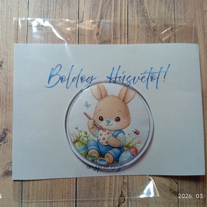 Boldog Húsvétot, húsv�ti kisfiús nyuszis kitűző, díszcsomagolásban, locsoló ajánd�k, új, Ékszer, Kitűző és Bross, Mindenmás, MESKA