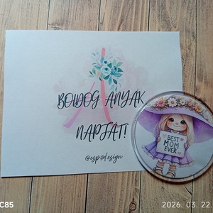 Anyák napi ajándék, egyedi hűtőmágnes díszcsomagolásban, ünnepi meglepetés, Otthon & Életmód, Konyhafelszerelés, tálalás, Konyhai dekoráció, Hűtőmágnes, Papírművészet, MESKA