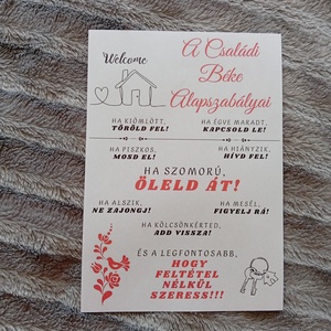 A Családi B�ke Alapszabályai  - otthon & életmód - ház & kert - isten hozott tábla - Meska.hu