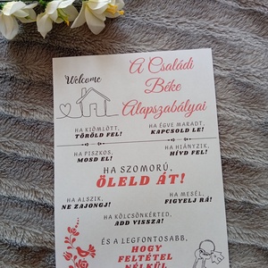 A Családi B�ke Alapszabályai  - otthon & életmód - ház & kert - isten hozott tábla - Meska.hu