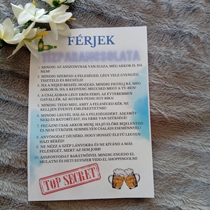 F�rjek Tízparancsolata, vicces, humoros eml�klap, Otthon & Életmód, Dekoráció, Kép & Falikép, Táblakép, Mindenmás, MESKA
