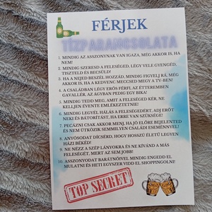 F�rjek Tízparancsolata, vicces, humoros eml�klap - otthon & életmód - dekoráció - kép & falikép - táblakép - Meska.hu