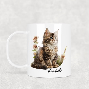Macskás bögre - Maine Coon, Otthon & Életmód, Konyhafelszerelés, tálalás, Tálalás, Bögre & Csésze, Mindenmás, Decoupage, transzfer és szalvétatechnika, MESKA