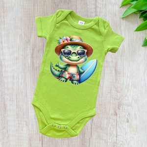 Egyedi mintás body - Krokodil - ruha & divat - babaruha & gyerekruha - Meska.hu