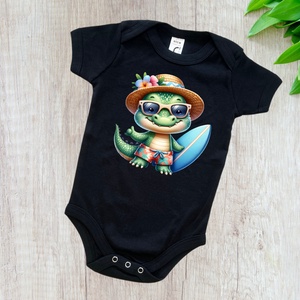 Egyedi mintás body - Krokodil - ruha & divat - babaruha & gyerekruha - Meska.hu