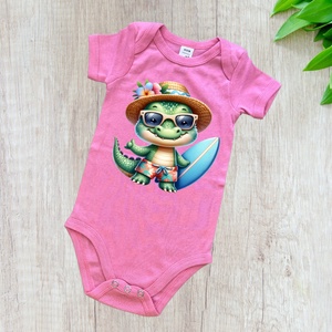 Egyedi mintás body - Krokodil - ruha & divat - babaruha & gyerekruha - Meska.hu